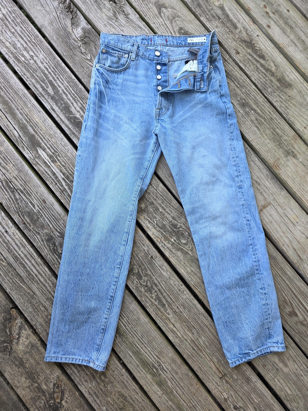 Zara High Waist Jeans — Mom-Fit/ Relaxed Straight Leg